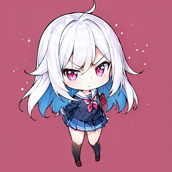 Ảnh anime nữ chibi với đôi mắt to tròn