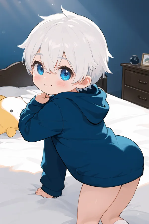 hình ảnh anime cute nam mắt xanh 