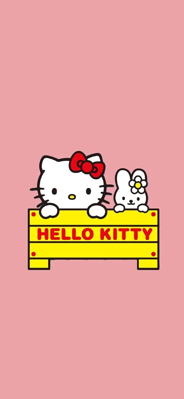 Hình nền điện thoại Hello Kitty cùng bạn thỏ