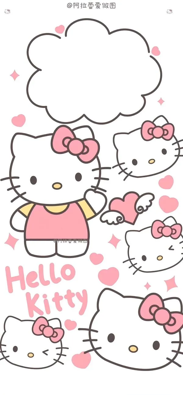 Hình nền điện thoại Hello Kitty với nụ cười rạng rỡ