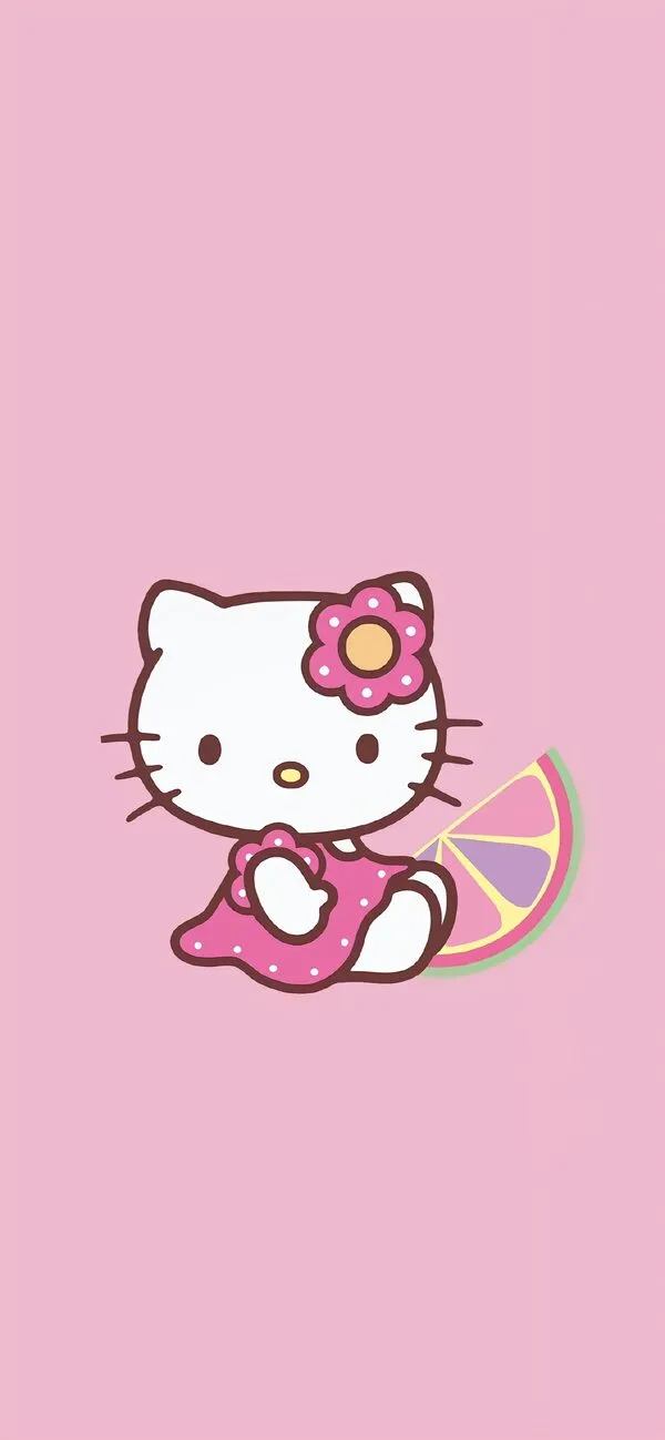 Hình nền điện thoại Hello Kitty dễ thương màu hồng