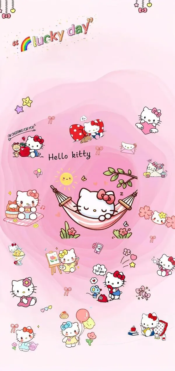 Hình nền điện thoại Hello Kitty chi tiết nhỏ 