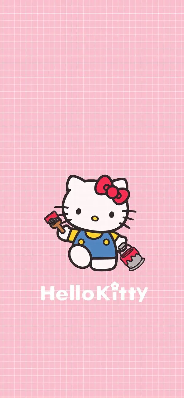 Hình nền điện thoại Hello Kitty với nơ đỏ đáng yêu