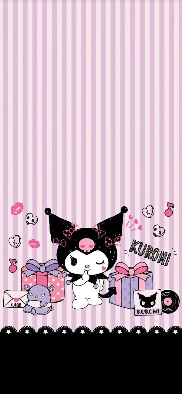 Hình nền điện thoại Kuromi cute dễ tải