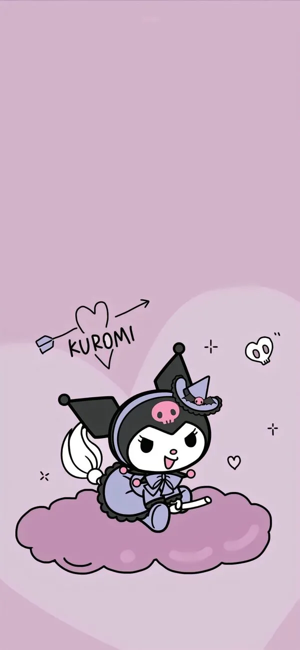 Hình nền điện thoại Kuromi cute dễ thương