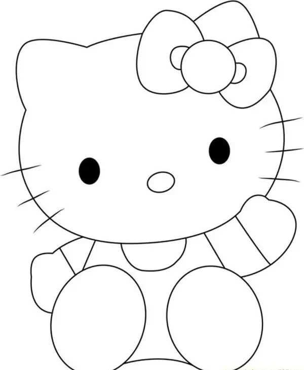 tranh tô màu hello kitty vui vẻ