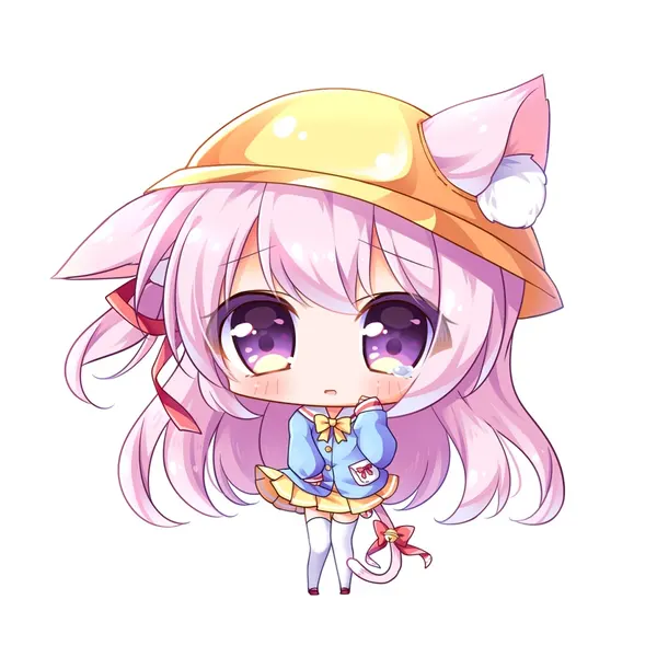 ảnh anime cute chibi tóc hồng 