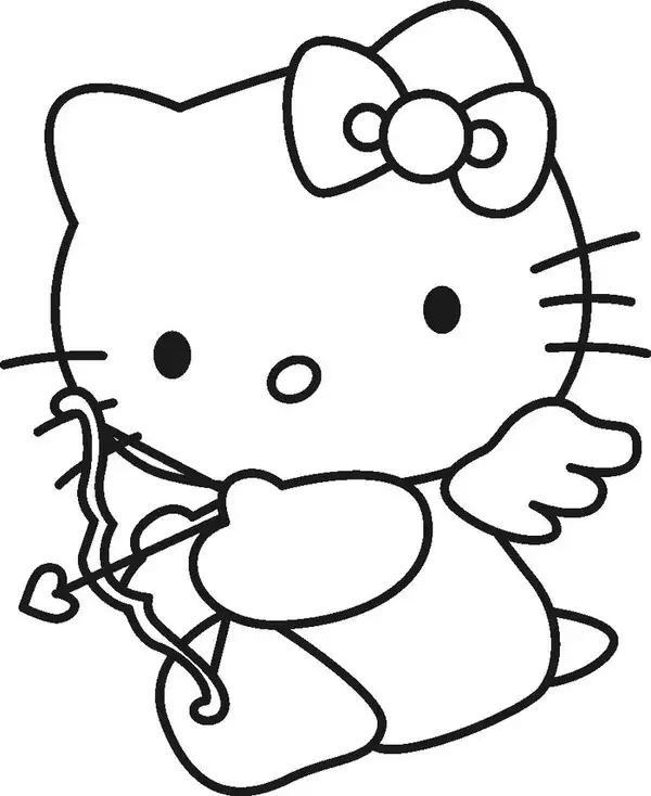 tranh tô màu bé gái hello kitty