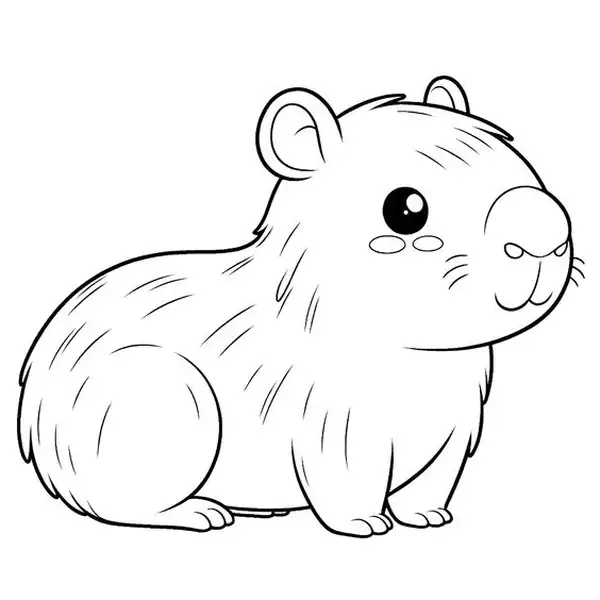 tranh tô màu capybara chibi cute đáng yêu 