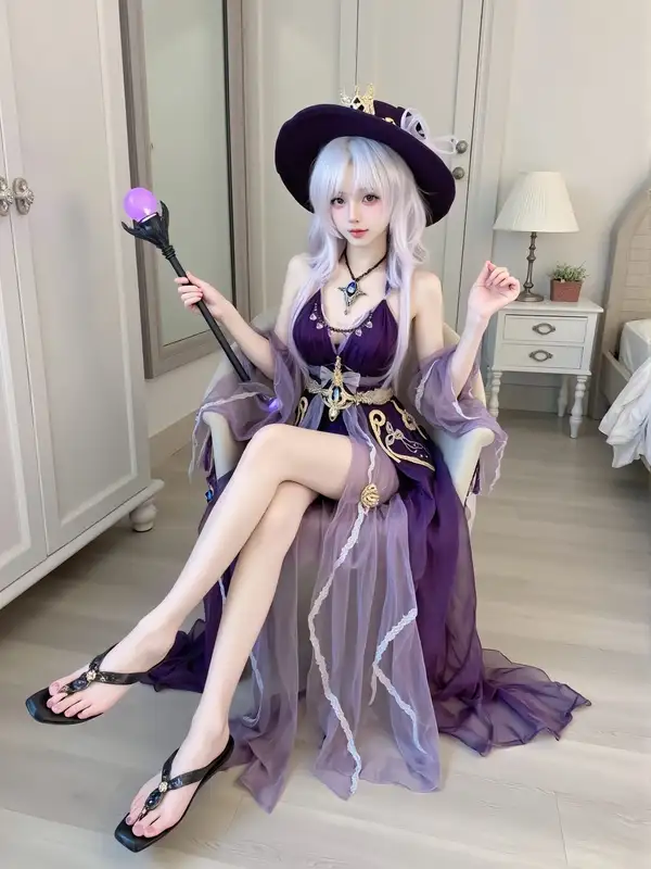 ảnh gái cosplay tím 