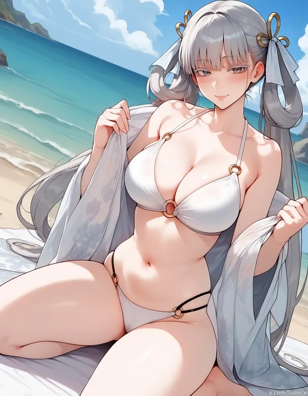 ảnh gái xinh anime bikini đi biển 