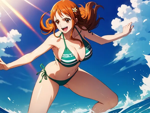 anime nami vui vẻ 