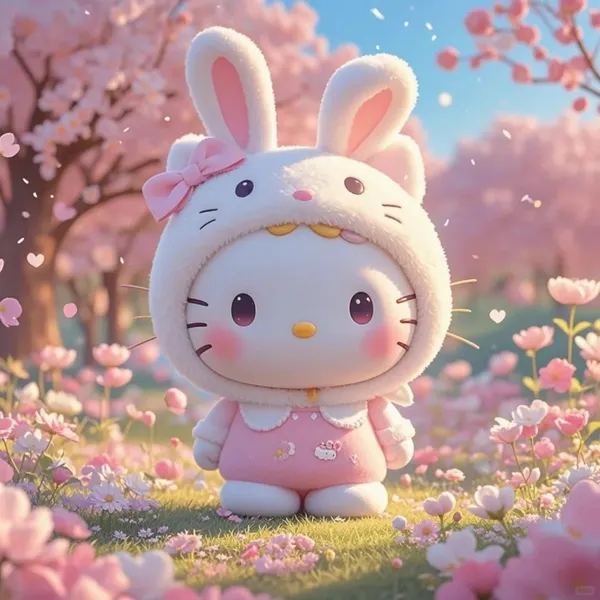 Avatar Hello Kitty trắng nhẹ