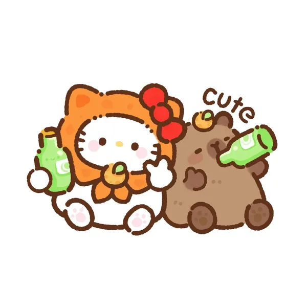 capybara avatar và hello kitty