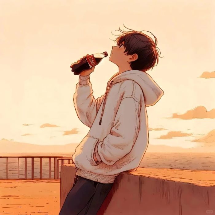 Ảnh anime cô đơn ngồi một mình
