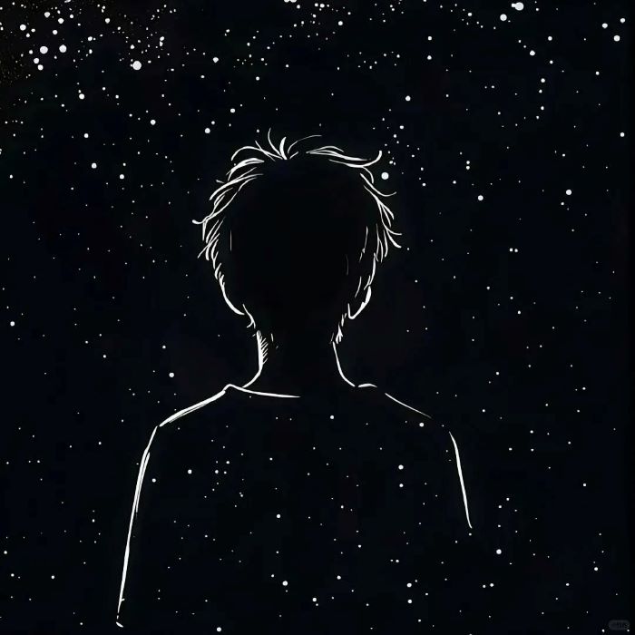 ảnh anime cô đơn đen trắng 