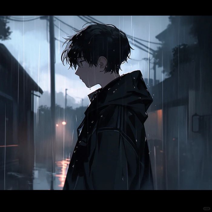 Ảnh anime cô đơn giữa phố