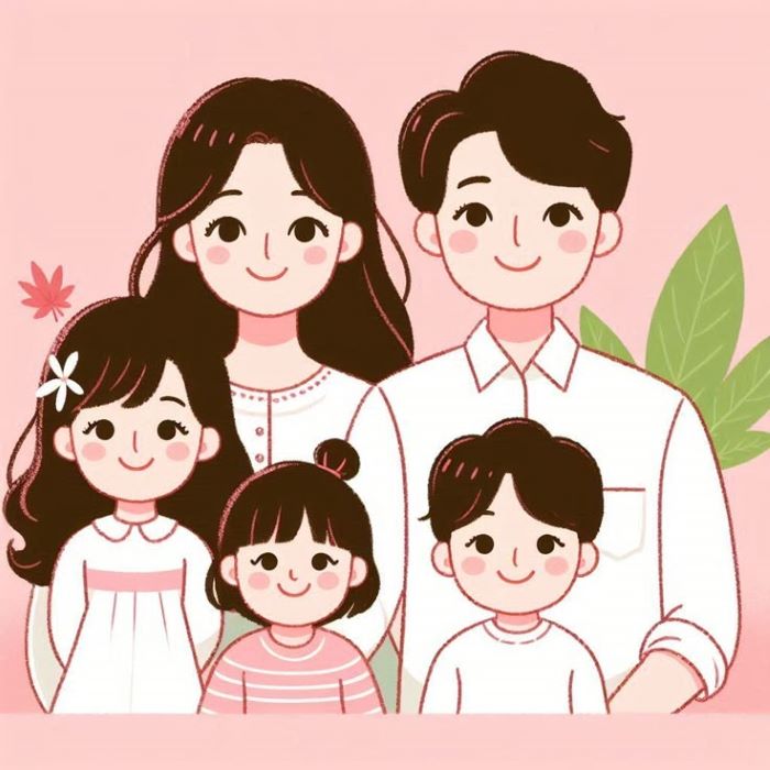 hình ảnh gia đình hạnh phúc 5 người 
