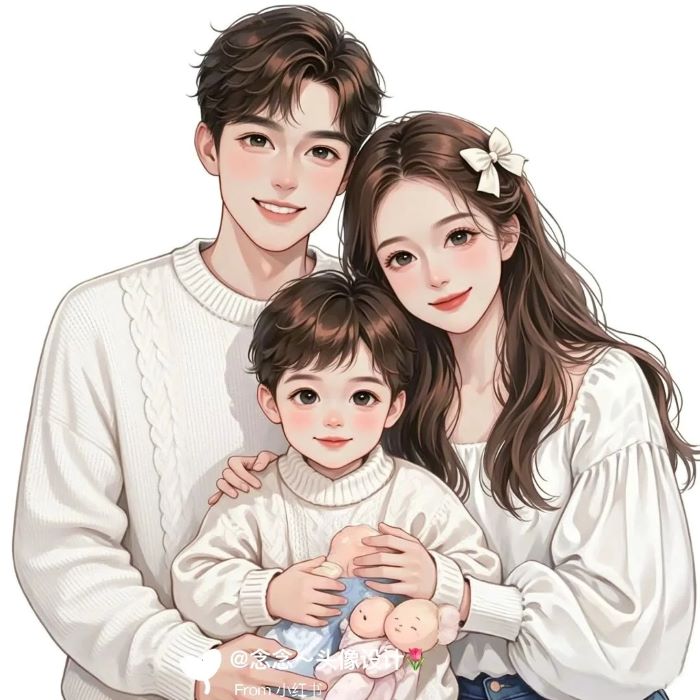 hình ảnh gia đình hạnh phúc anime 