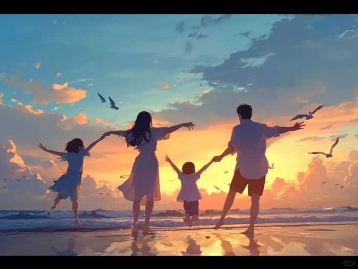 hình ảnh gia đình hạnh phúc ảnh anime 