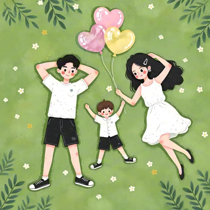 hình ảnh gia đình hạnh phúc xinh 