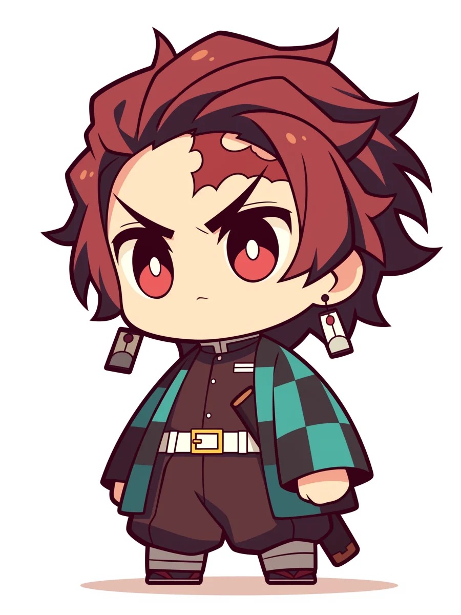 Tanjiro Chibi biểu cảm đáng yêu
