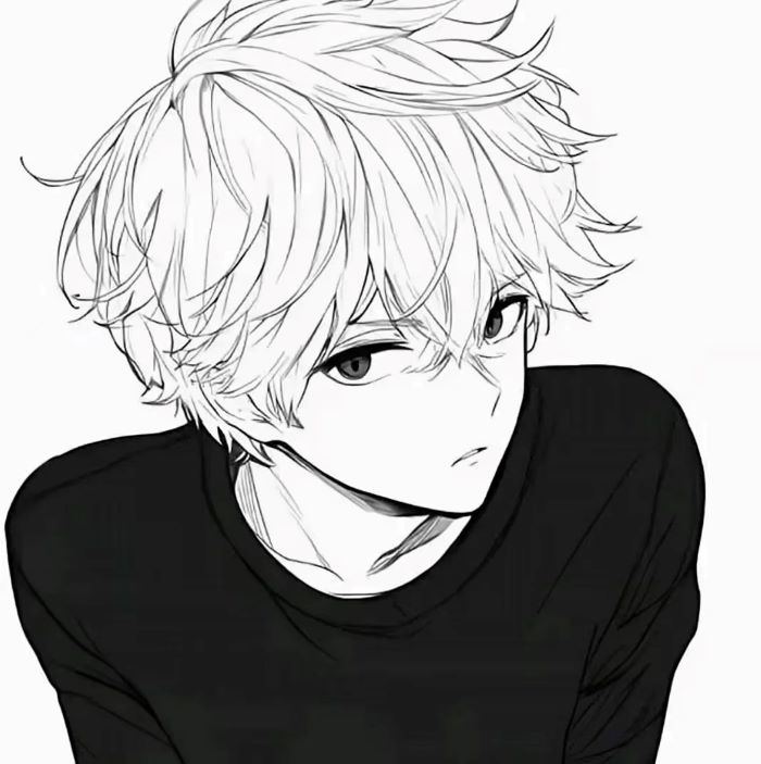 avatar anime đen trắng 10
