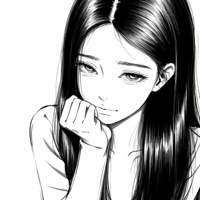 avatar anime đen trắng 15