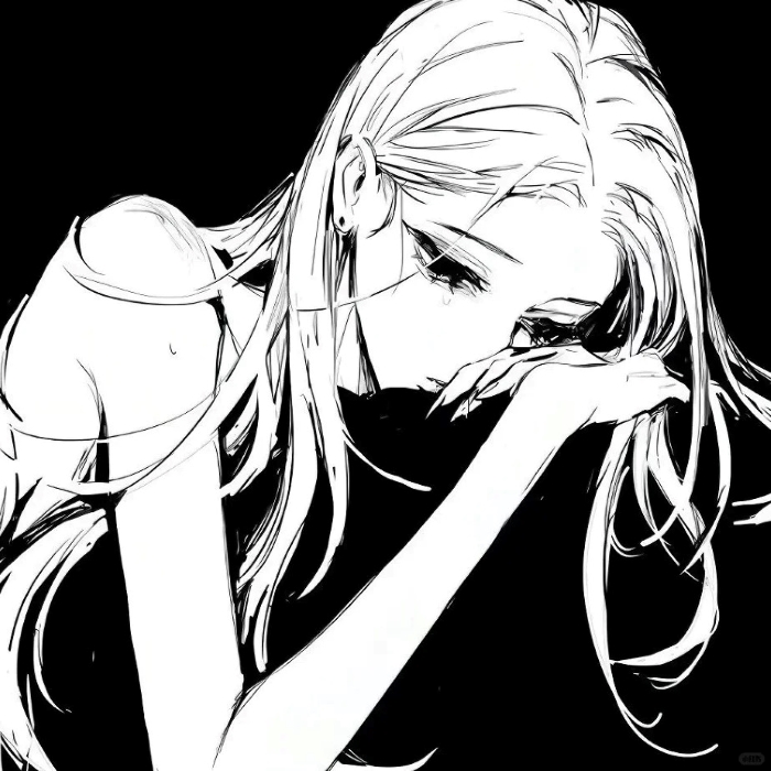avatar anime đen trắng 16