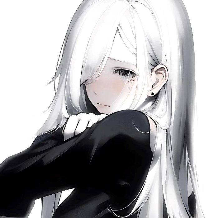 avatar anime đen trắng 17