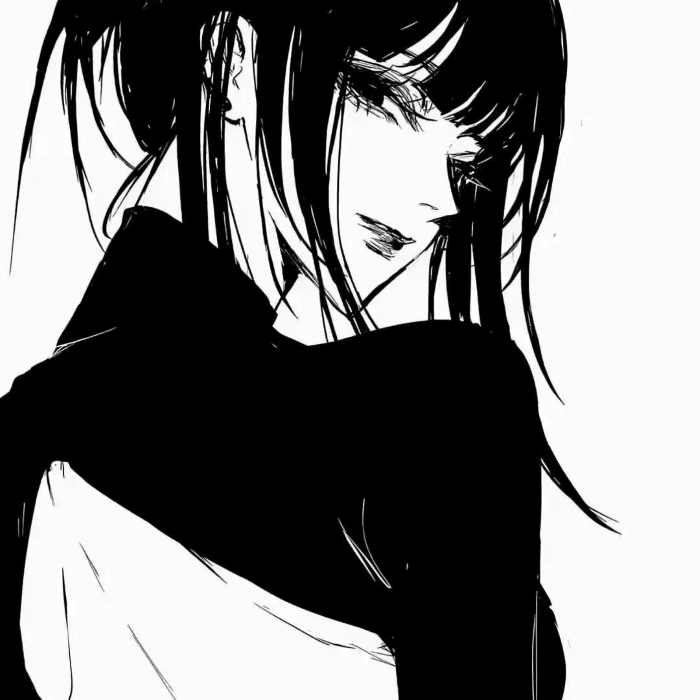 avatar anime đen trắng 20