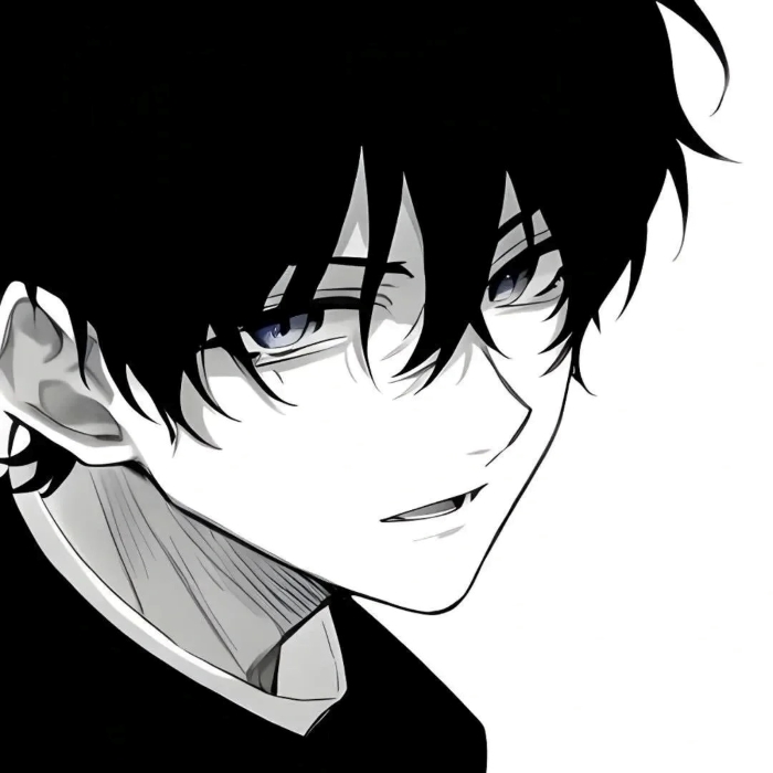 avatar anime đen trắng 21
