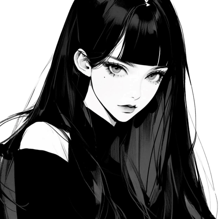 avatar anime đen trắng 23