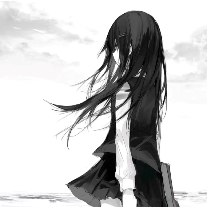 avatar anime đen trắng 24