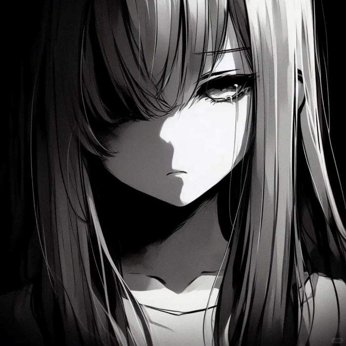 avatar anime đen trắng 25