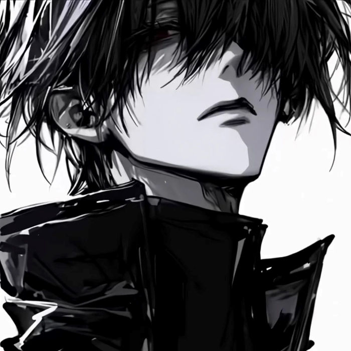 avatar anime đen trắng 27