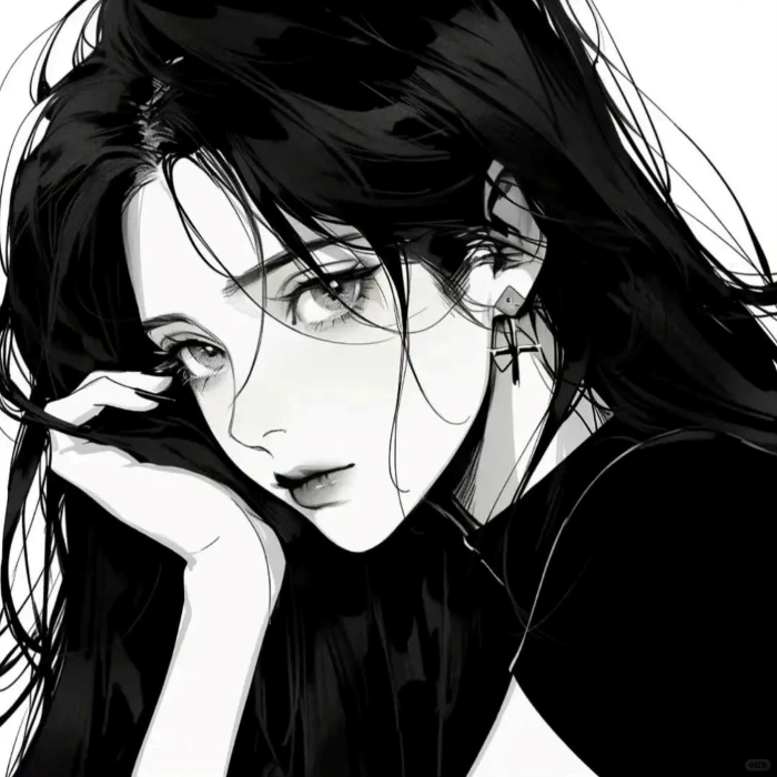 avatar anime đen trắng 28