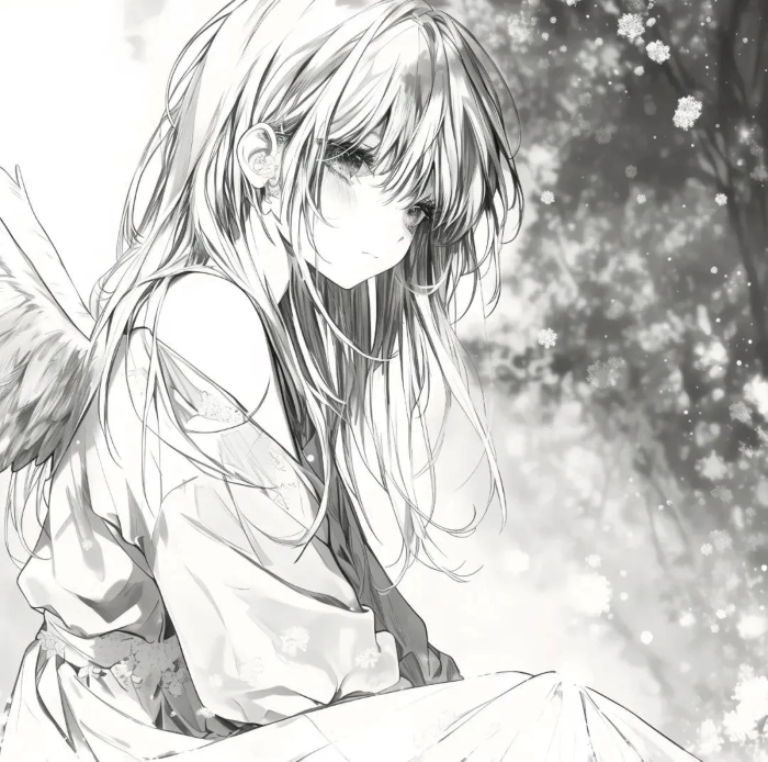 avatar anime đen trắng 5