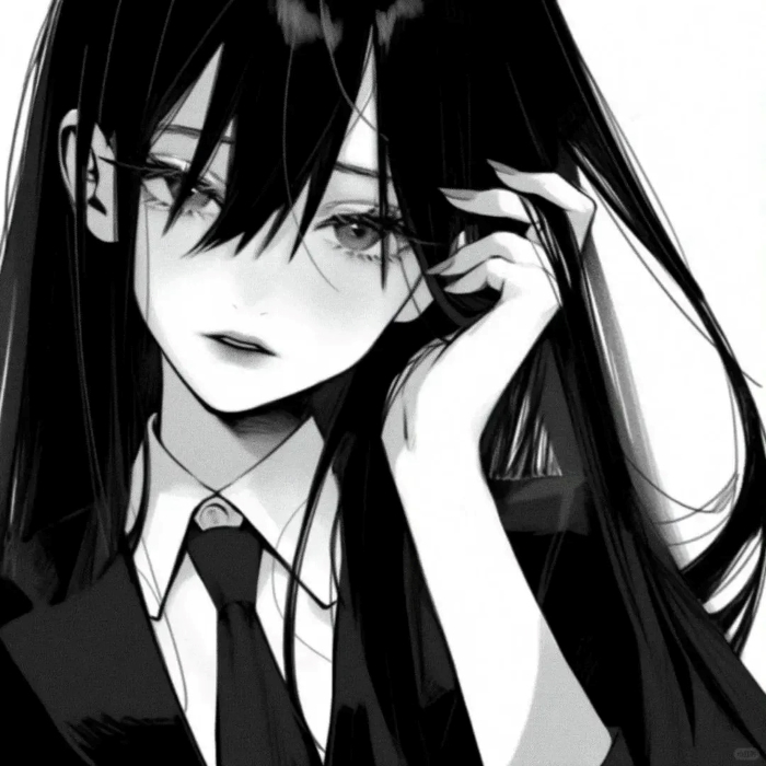 avatar anime đen trắng 7