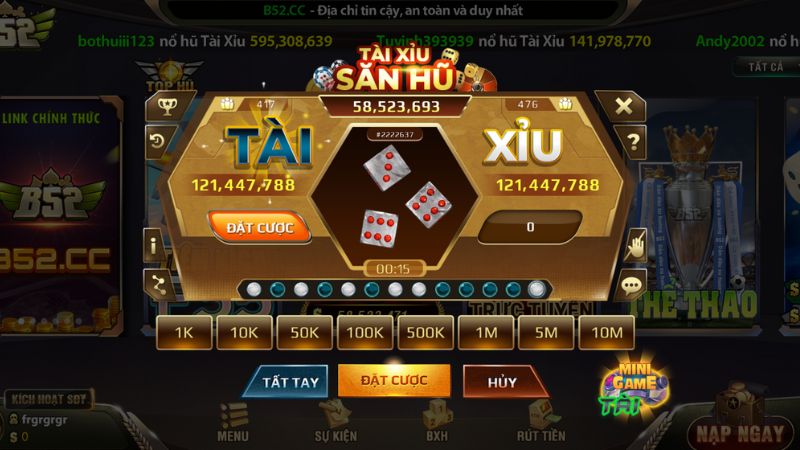 Người chơi hào hứng tham gia tài xỉu tại nhà cái MMLive