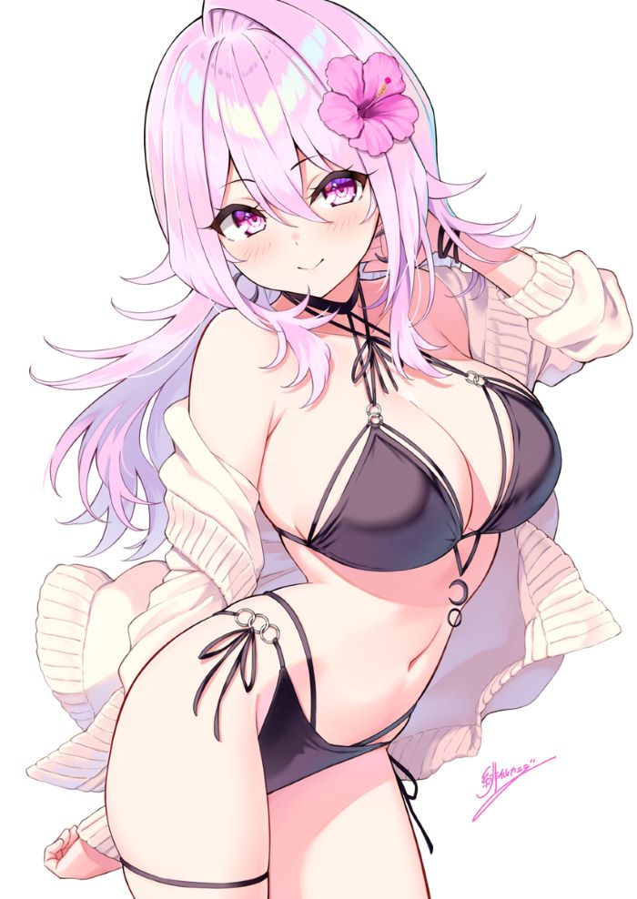 anime không che tóc màu hồng 