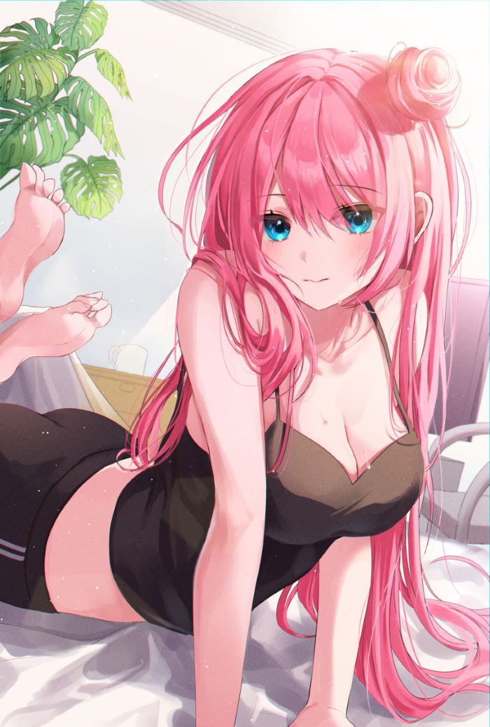 Gái anime mái tóc hồng 