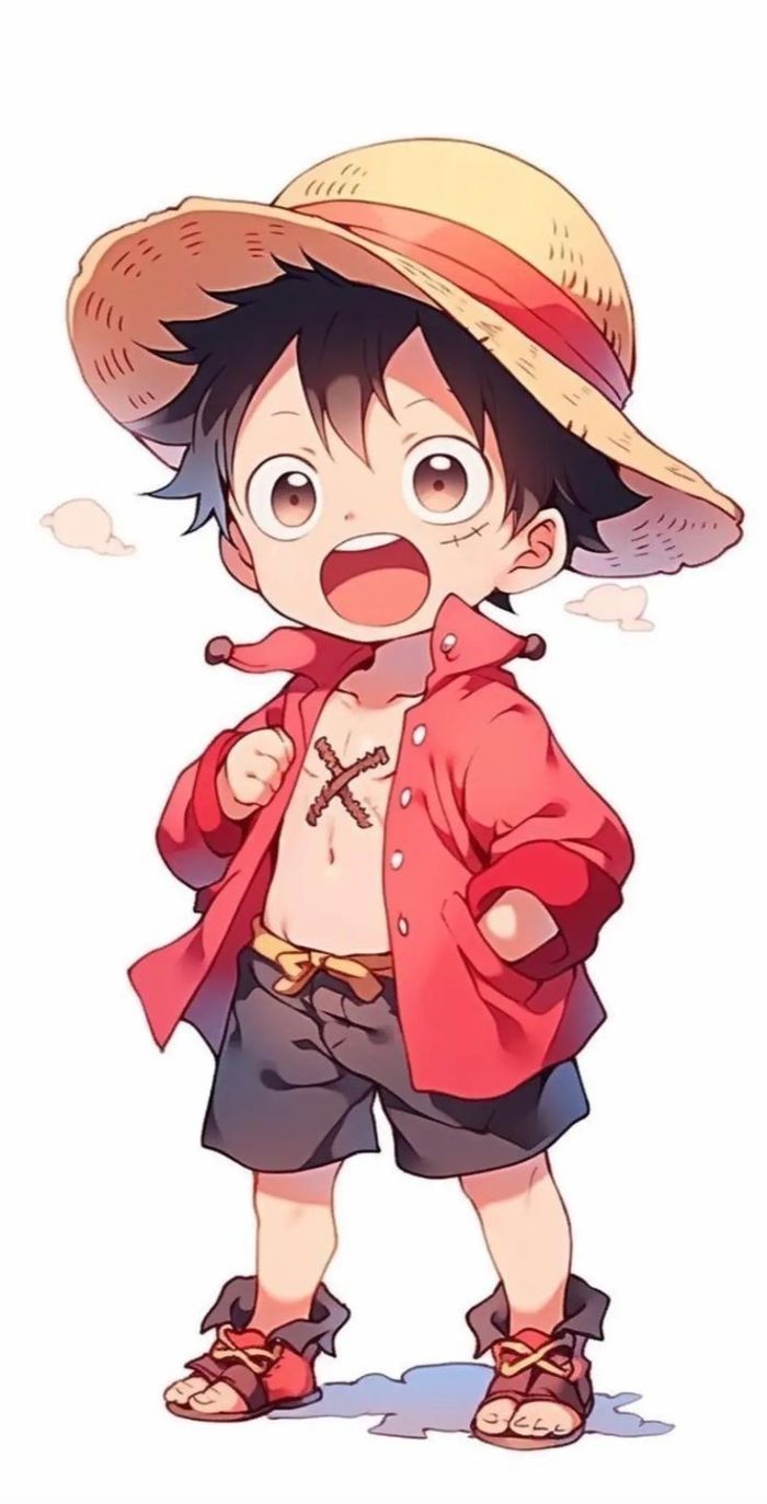 hình ảnh luffy chibi kèm trái ác quỷ
