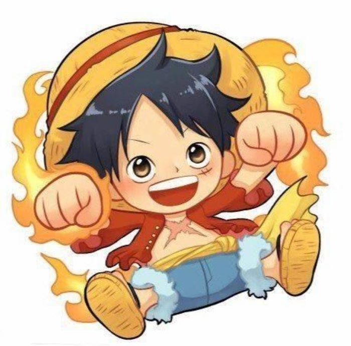 hình vẽ luffy chibi phong cách đáng yêu
