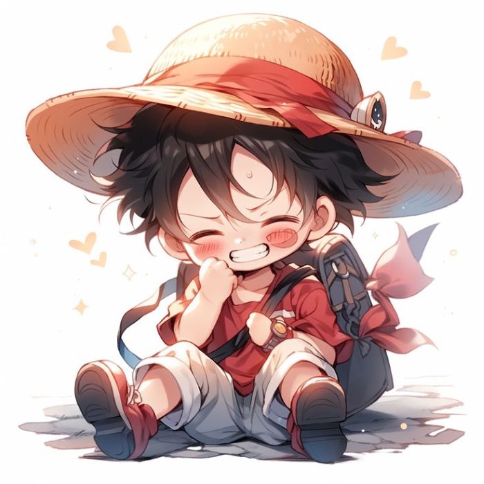 luffy chibi làm mặt troll cực chất
