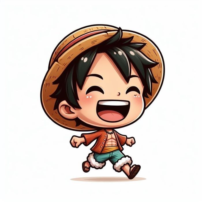 luffy chibi tạo dáng hành động cực bá đạo
