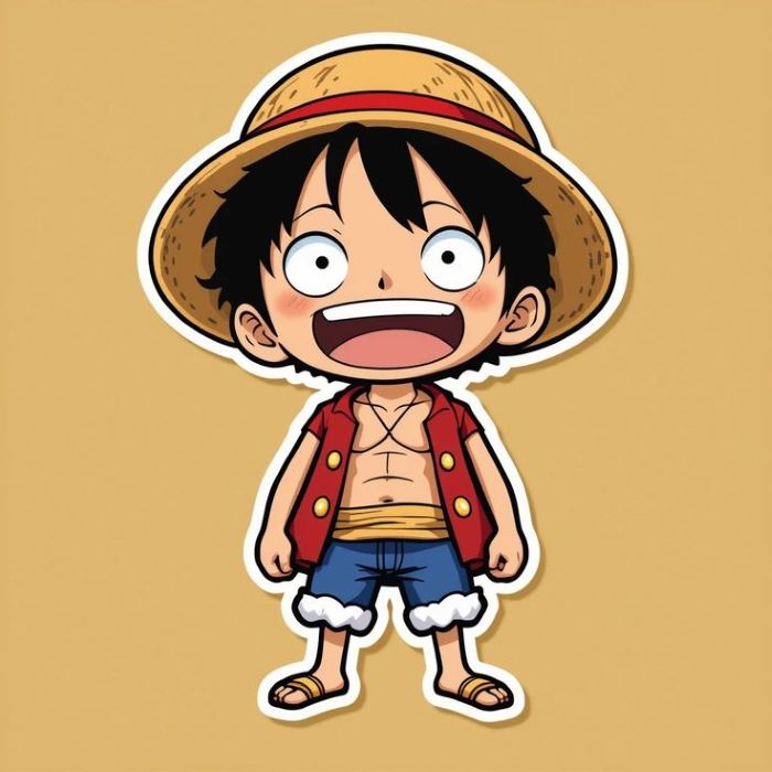 luffy chibi phiên bản hài hước đáng yêu
