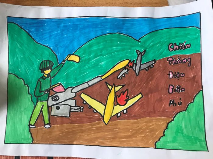 vẽ tranh chiến thắng điện biên phủ 12