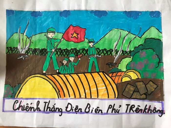 vẽ tranh chiến thắng điện biên phủ 15