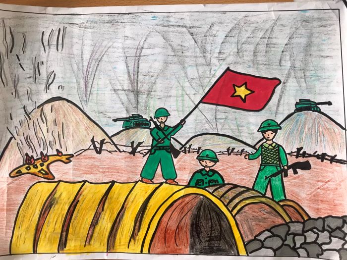 vẽ tranh chiến thắng điện biên phủ 16